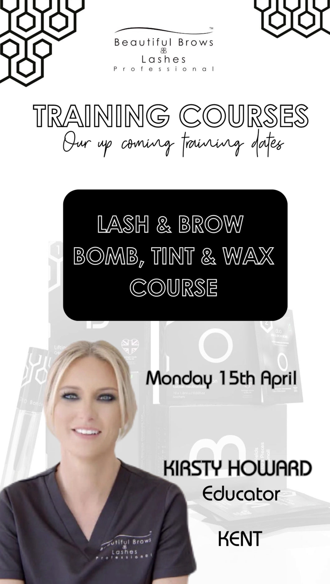 Accredited Official Lash & Brow Bomb, Tint & Wax Course with Kirsty