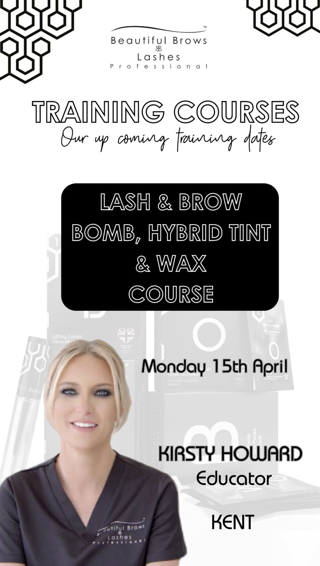 Accredited Official Lash & Brow Bomb, Hybrid Tint & Wax Course with Kirsty